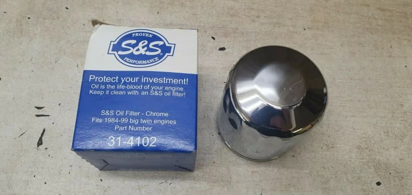 Harley Davidson 84-99 BT / 86-17 XL S&S Chrome Oil Filter 31-4102