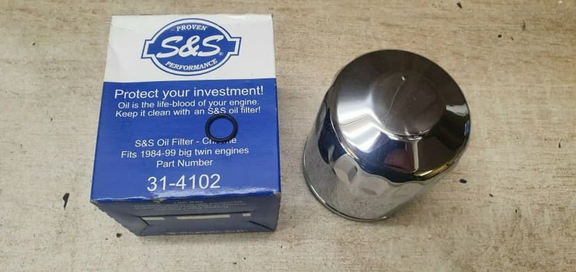 Harley Davidson 84-99 BT / 86-17 XL S&S Chrome Oil Filter 31-4102