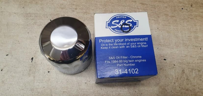 Harley Davidson 84-99 BT / 86-17 XL S&S Chrome Oil Filter 31-4102